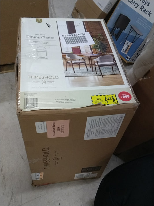 2pk Ingleside Open Back Upholstered Wood Frame Dining Chair Beige - Threshold