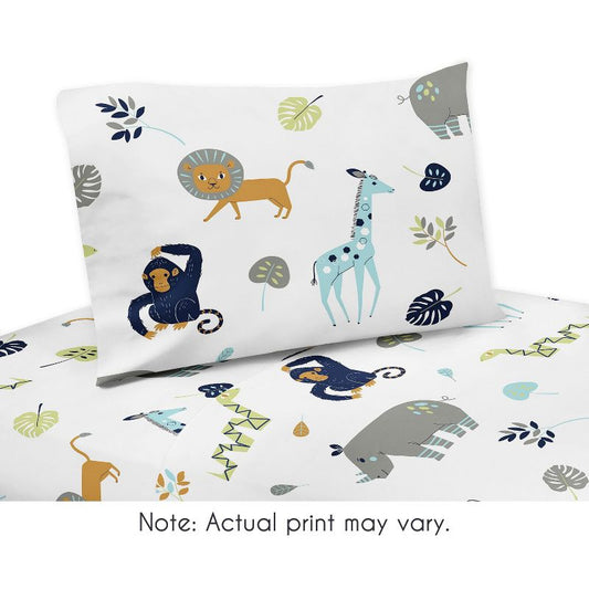 Sweet Jojo Designs Kids Twin Sheet Set Mod Jungle Blue, Green And Orange 3pc : Target