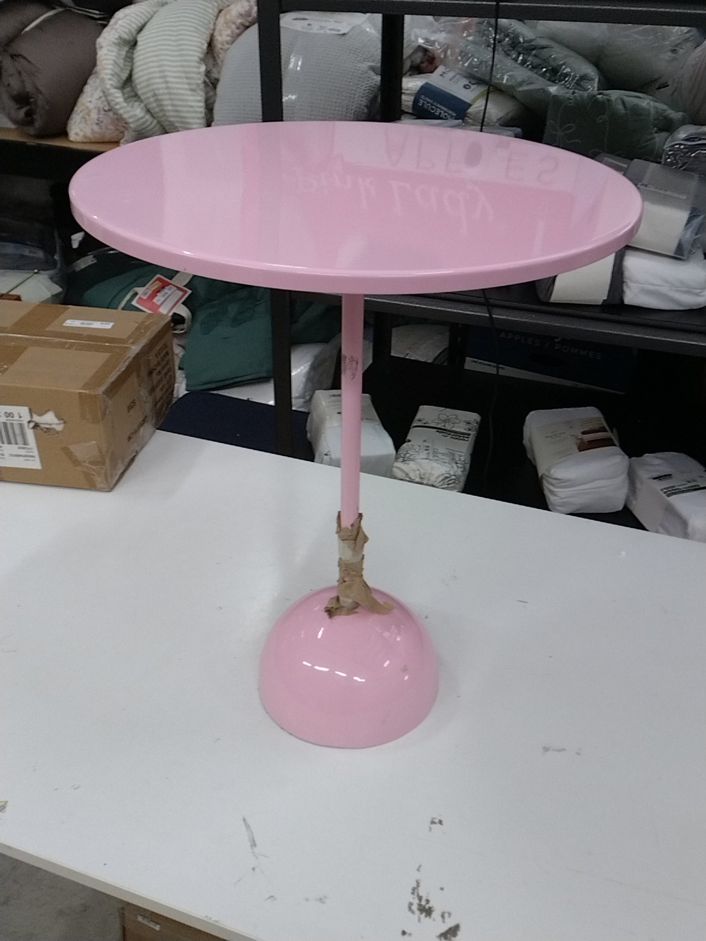 Dorm Pedestal Table Pink - Room Essentials Fully Assembled