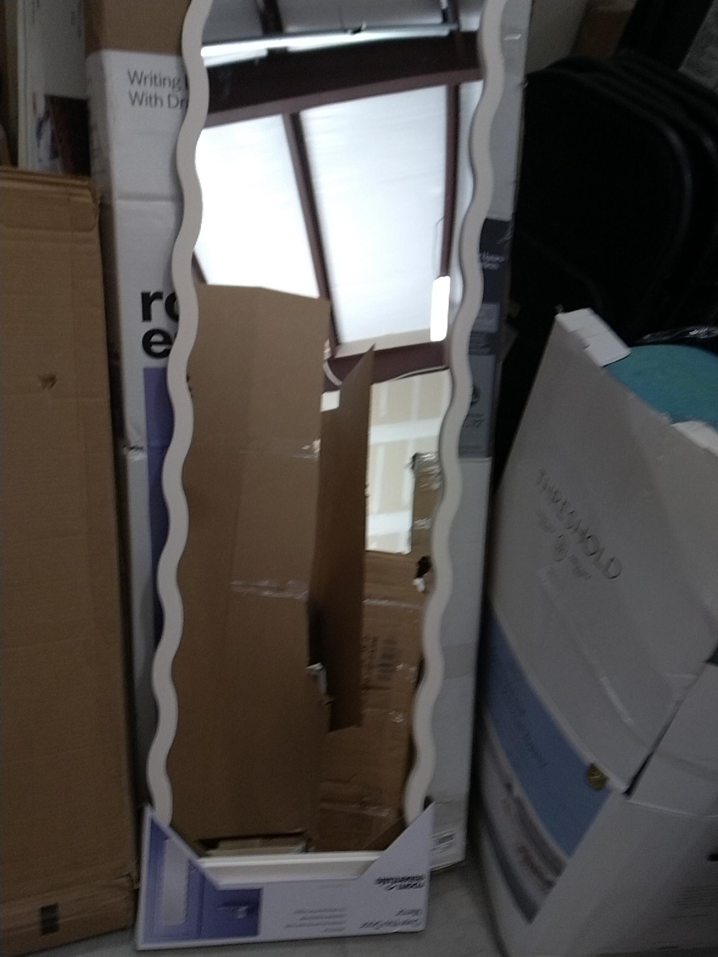 Wavy Over The Door Mirror White - Room Essentials