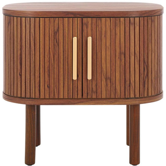 Tealla Nightstand - Walnut/Gold - Safavieh : Target