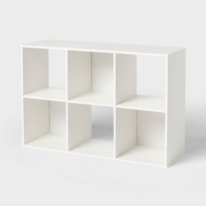 11" 6 Cube Book Shelf White - Brightroom