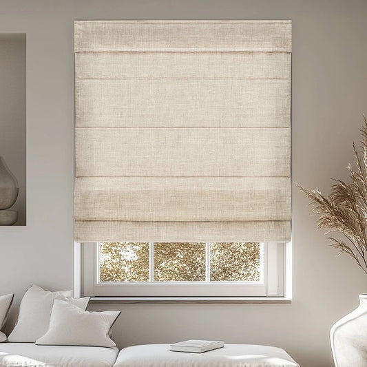47"x64" Chicology Light Filtering Roman Shade Belgian Flax