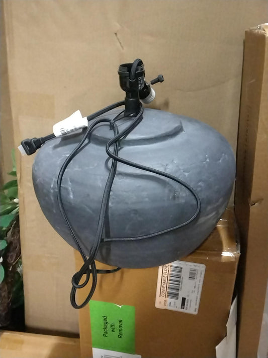 Oversized Ceramic with Fluted Shade Table Lamp Black/White - Hearth & Hand with Magnolia