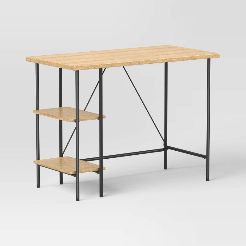 Wood and Metal Desk with Shelves Natural - Room Essentials