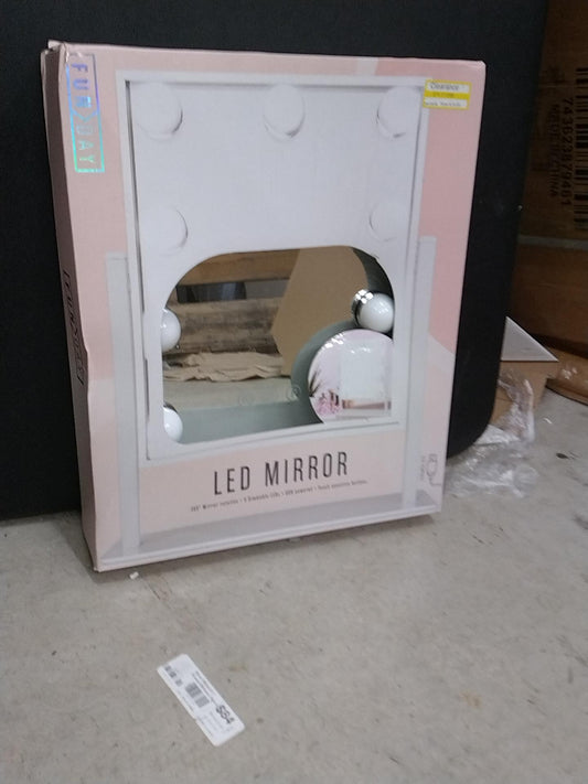 FUN DAY 12.135" x 14.75" 9-LED Bathroom Vanity Mirror White