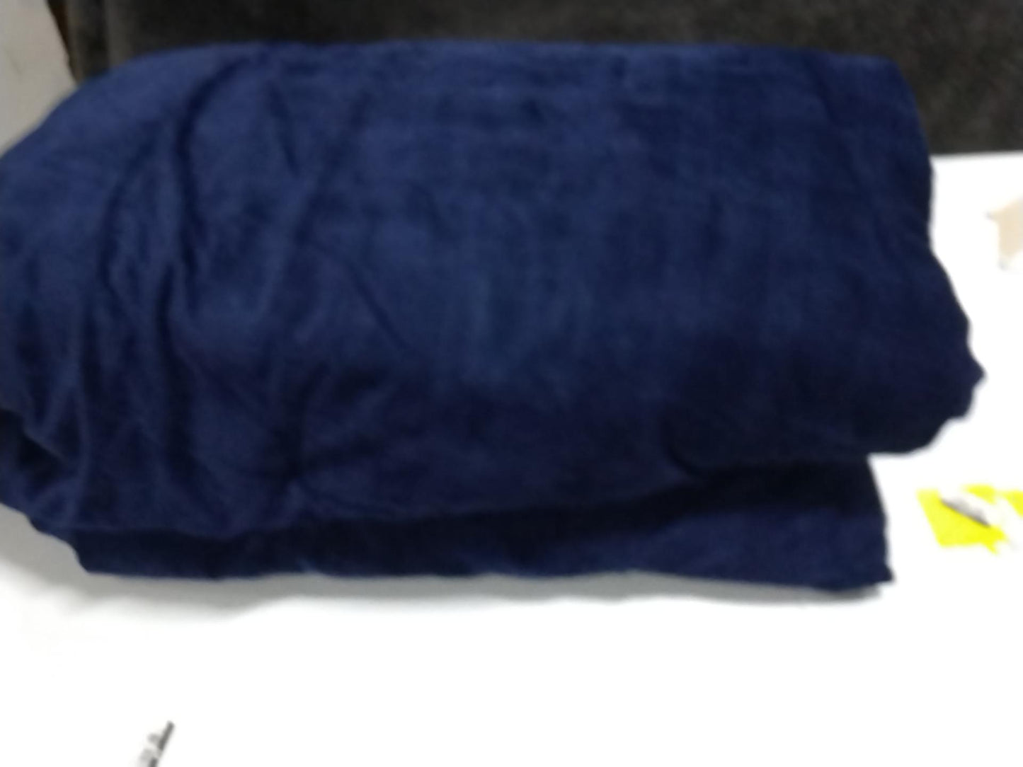 Full/Queen Corduroy Plaid Comforter Navy Blue - Room Essentials