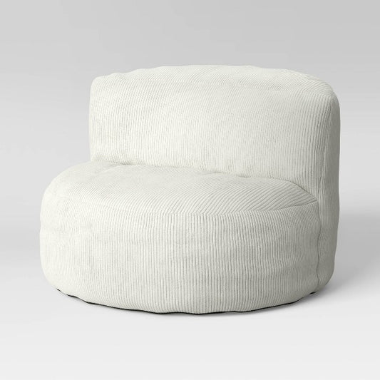 Memory Foam Filled Bean Bag Chair with Corduroy Cover Cream - Room Essentials
