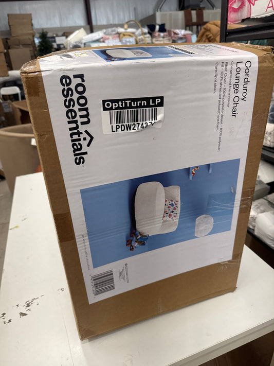 Memory Foam Filled Bean Bag Chair with Corduroy Cover Cream - Room Essentials