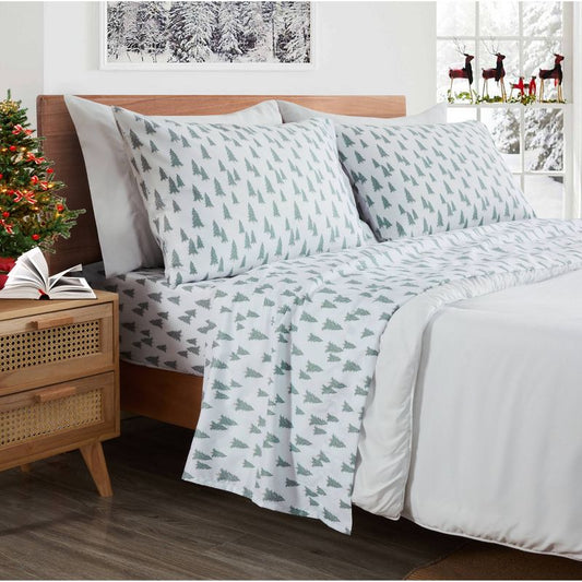 Videri Home Full Holiday Forrest Brushed Microfiber Sheet Set : Target