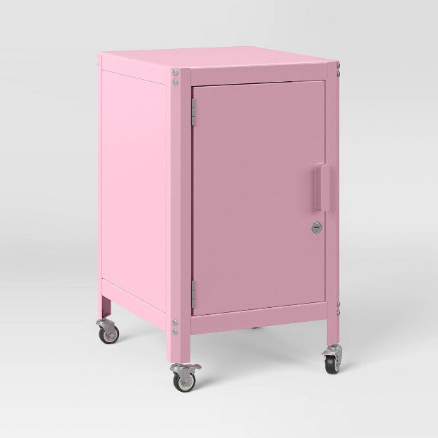 Metal Rolling Dorm Locker Cabinet Pink - Room Essentials Assembly Required