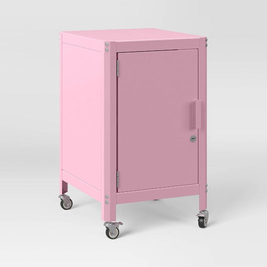 Metal Rolling Dorm Locker Cabinet Pink - Room Essentials Assembly Required