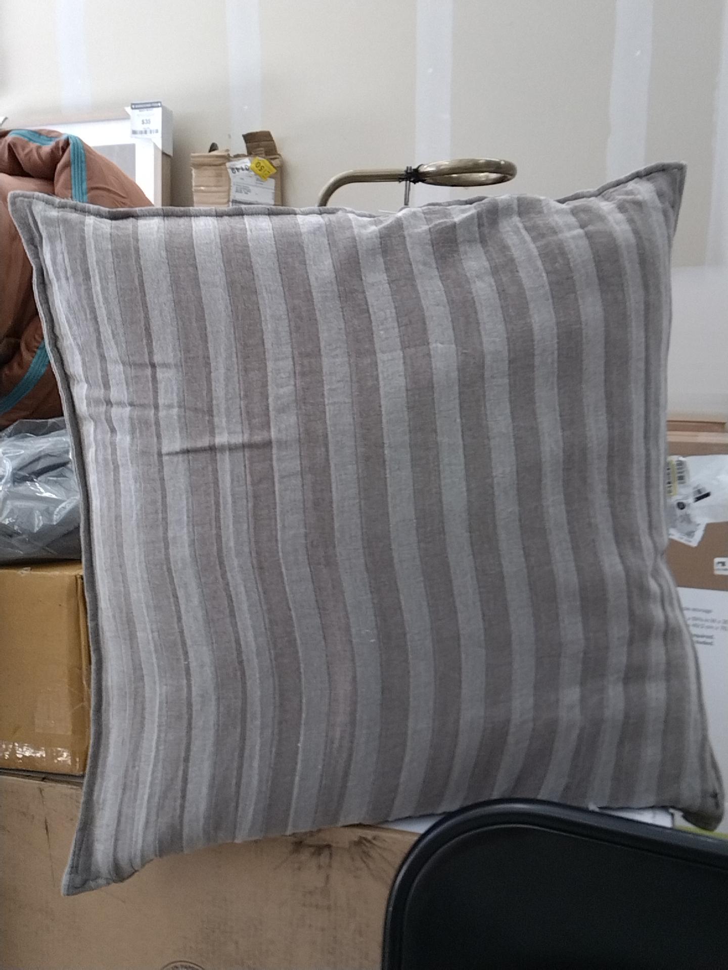 Tonal Stripe Euro Throw Pillow Brown - Hearth & Hand with Magnolia