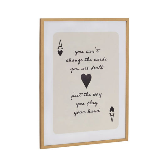 Kate & Laurel All Things Decor 16"x20" Gallery Ace of Heart Cards Positive Quote Print by The Creative Bunch Studio Gold