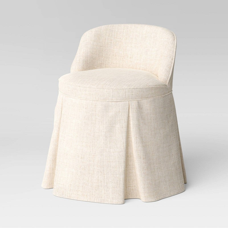 Teen Vanity Chair Classic Linen Talc - Threshold designed with Studio McGee