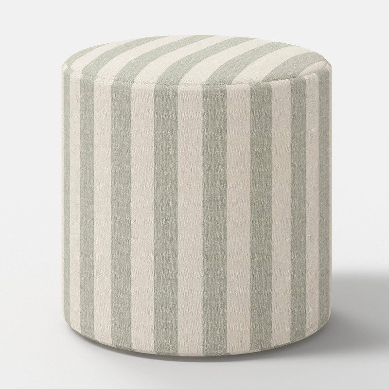 Tambor Ottoman Malcolm Stripe Moss - Threshold