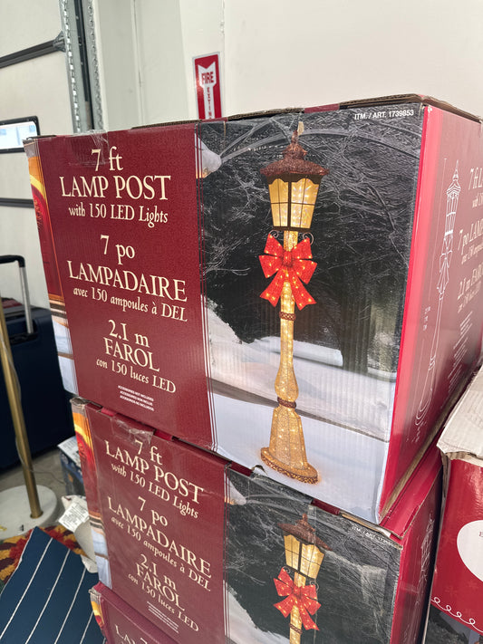 7-Foot Decorative Lamp Post with 150 LED Lights – Indoor / Outdoor Holiday Display