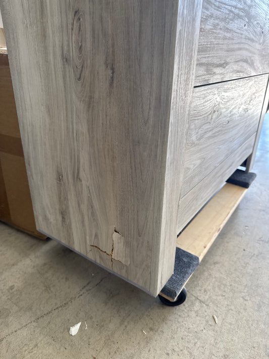 Bellaby 5 Drawer Chest White - Signature Design by Ashley: Farmhouse Style, Brushed Nickel-Tone Handles