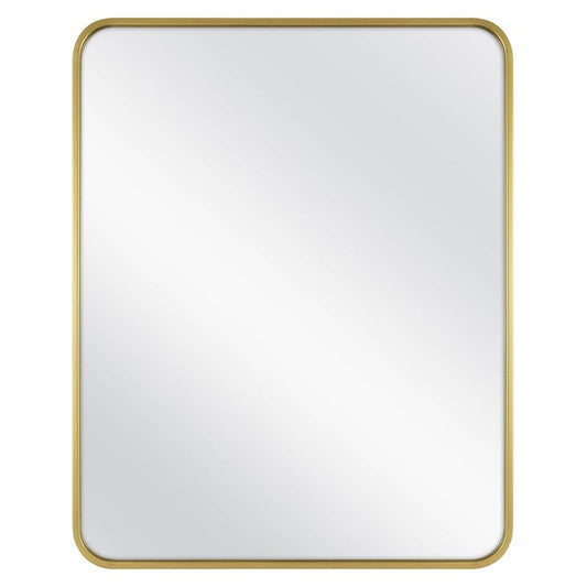 30" x 24" Rectangular Decorative Wall Mirror with Rounded Corners Brass - Project 62