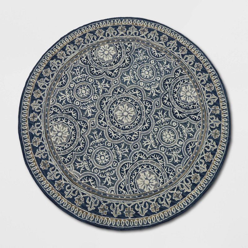 8' Floral Belfast Tufted Area Rug Indigo - Threshold