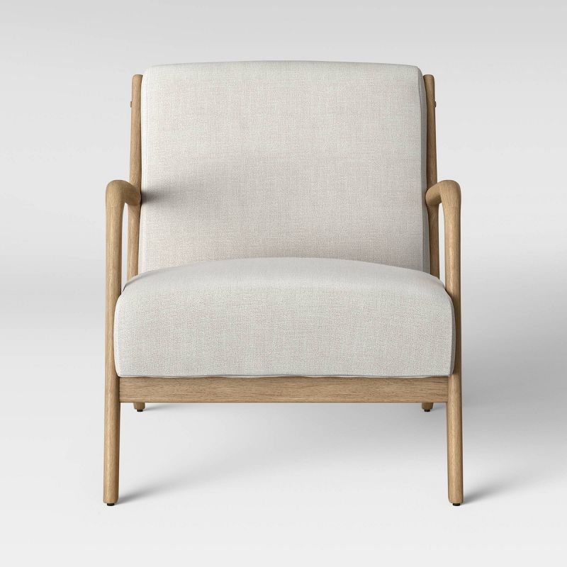 Esters Wood Armchair Cream/natural Wood - Threshold™: Upholstered Vintage-inspired Accent Chair : Target