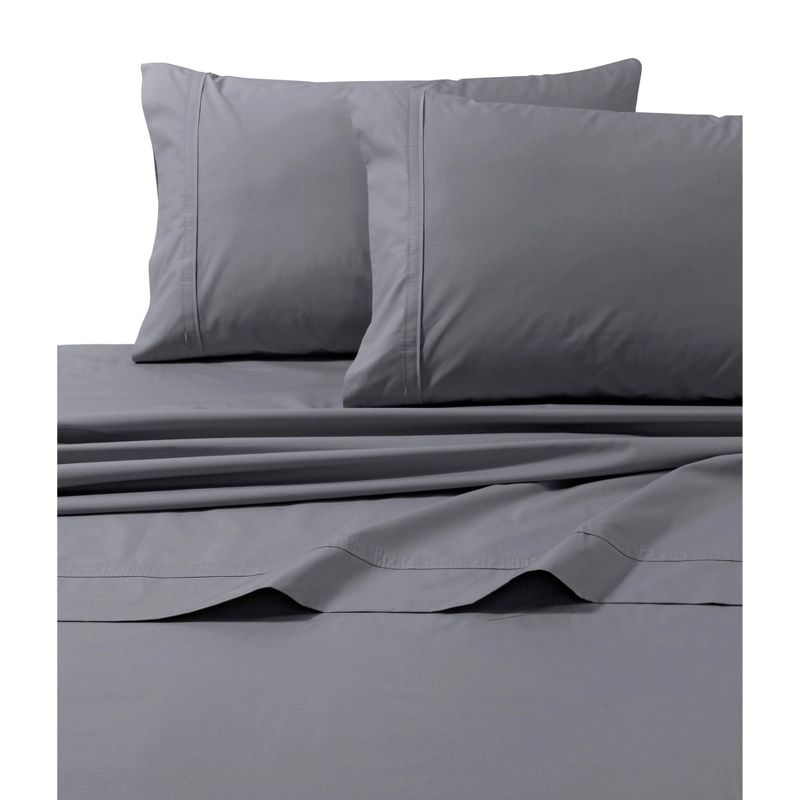 King 500 Thread Count Extra Deep Pocket Sateen Fitted Sheet Gray - Tribeca Living