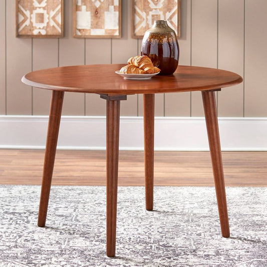 42" Round Florence Dining Table Walnut - Buylateral: Seats 4, Modern Style, Mdf Surface : Target