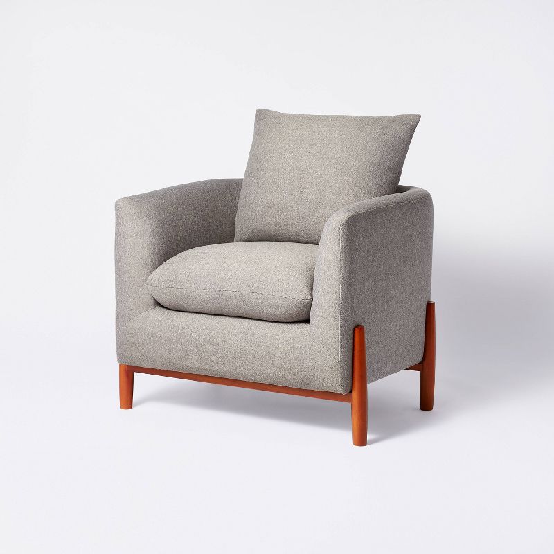 Elroy Accent Chair With Wooden Legs Dark Gray Linen - Threshold™ Designed With Studio Mcgee : Target