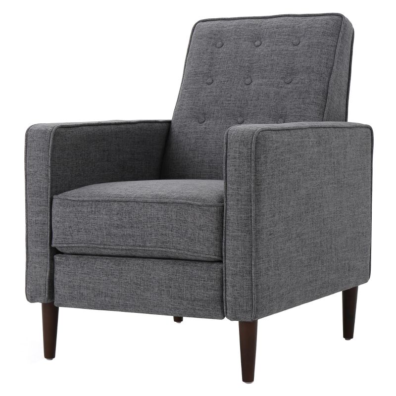 Mervynn Mid-Century Recliner Gray - Christopher Knight Home: Button Tufted, Beech Wood Legs