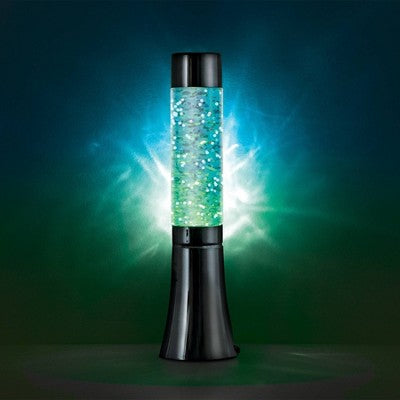 West & Arrow 13" Tube Shape Glitter Lamp Black : USB Powered, No Assembly, Modern Decor Style