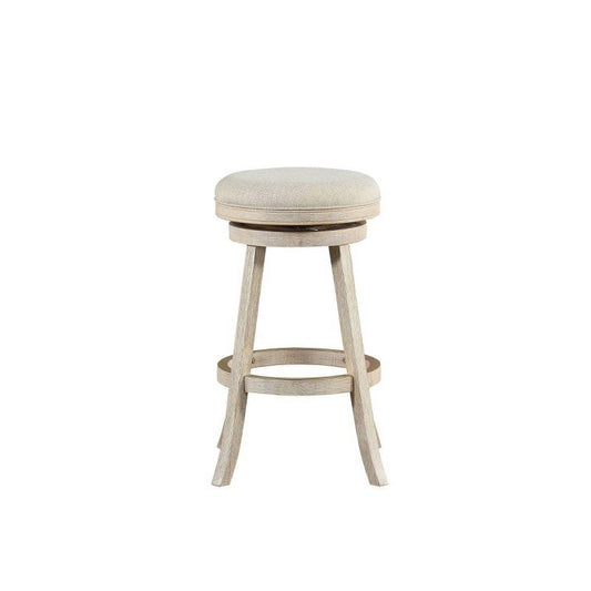 29" Fenton Swivel Barstool Wire Brush Ivory - Boraam: Eco-friendly Rubberwood, Linen Upholstery, 360° Swivel : Target