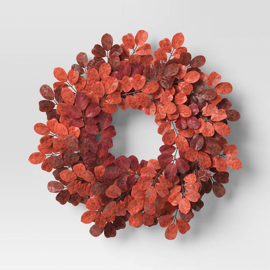 Red Leaf Fall Wreath - Threshold