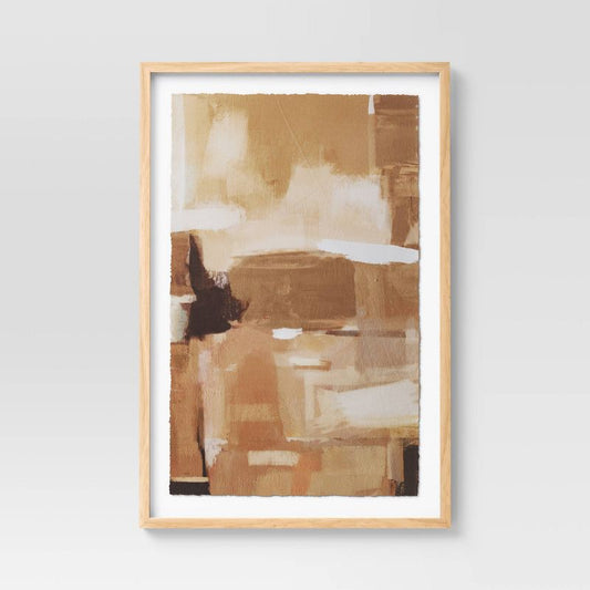 24" x 36" Pieced Abstract Framed Under Plexiglass Wall Poster Print - Threshold designed with Studio McGee: Modern Lithograph Artwork