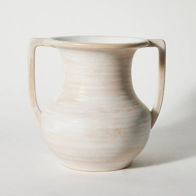 Large Ceramic Trophy Vase - Threshold designed with Studio McGee: Cream, Side Handles, Watertight