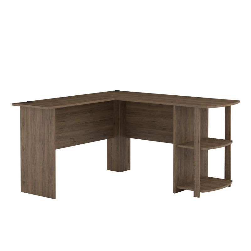 Fieldstone L Shaped Desk With Bookshelves Rustic Oak - Room & Joy: Modern Style, Particle Board Material, Fixed Shelves : Target