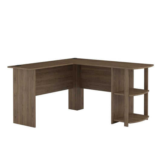 Fieldstone L Shaped Desk With Bookshelves Rustic Oak - Room & Joy: Modern Style, Particle Board Material, Fixed Shelves : Target