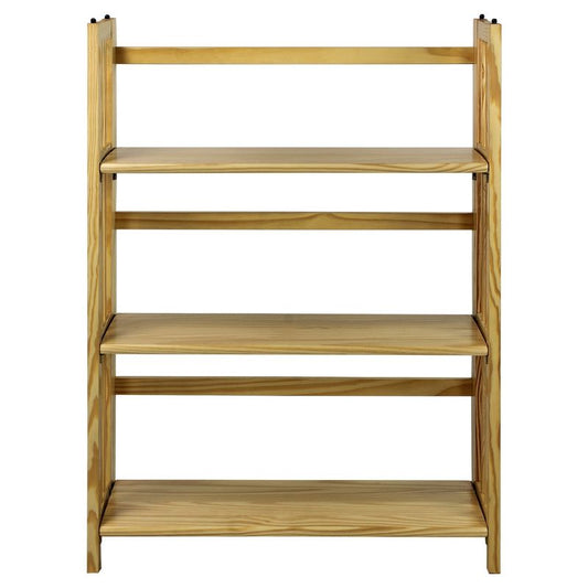 Folding 38" 3 Tier Bookshelf (stackable) - Natural: Flora Home, Solid Wood, No Tools Required : Target