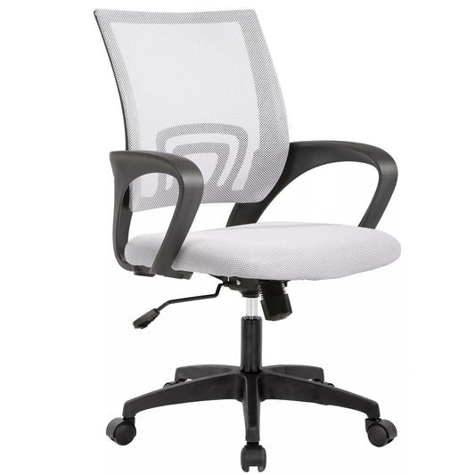 Home Office Chair Ergonomic Desk White Mesh Computer Chair with Lumbar Support
