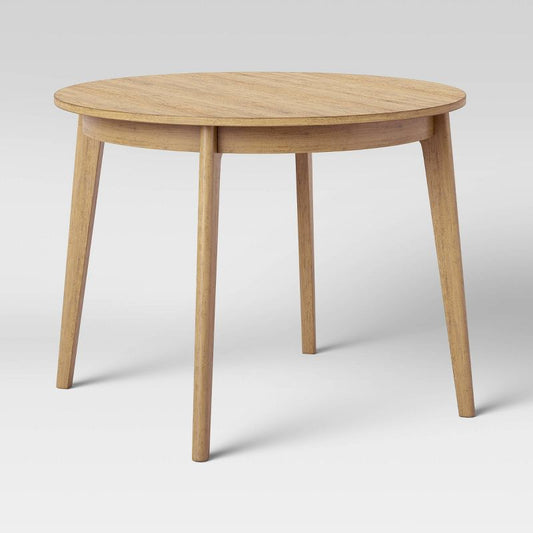40" Astrid Mid-century Round Dining Table With Fixed Top Natural - Threshold™: Rubberwood, Seats 4 : Target
