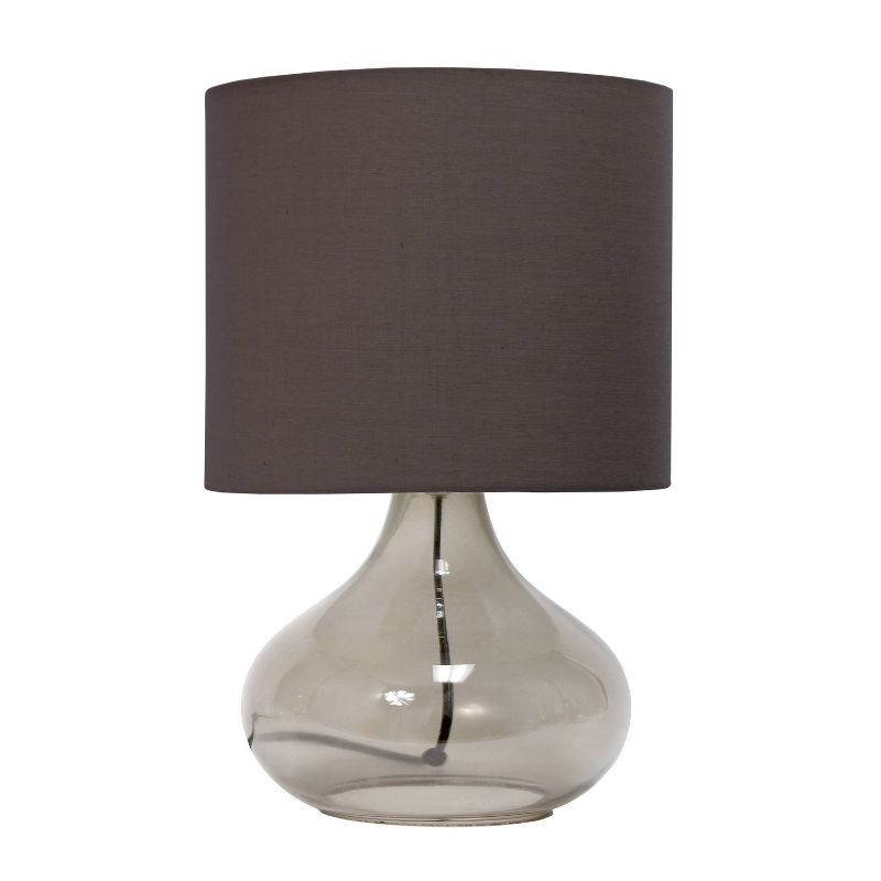 Glass Raindrop Table Lamp with Fabric Shade Gray - Simple Designs: Modern Accent for Bedroom, Office