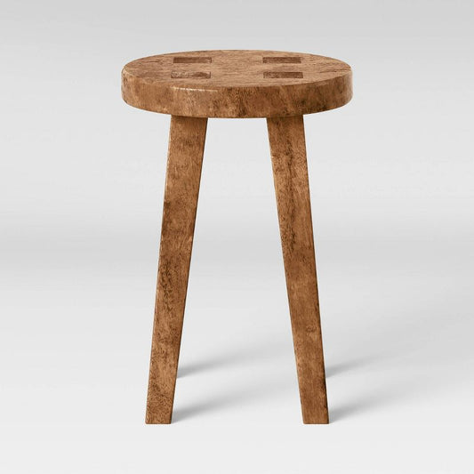 Woodland Short Carved Wood Table Brown - Threshold™: Traditional Style, No Assembly Required : Target