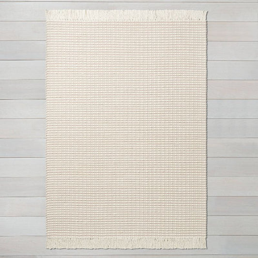 5'x7' Textured Stripe Area Rug Best Beige - Hearth & Hand™ With Magnolia: Handmade, Woven, Cotton Backing : Target