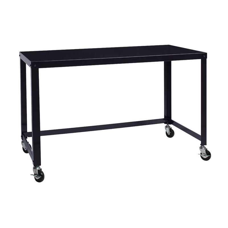 Space Solutions Mobile Desk Steel Black: Sturdy Metal Frame, No Storage, Adult Assembly Required : Target