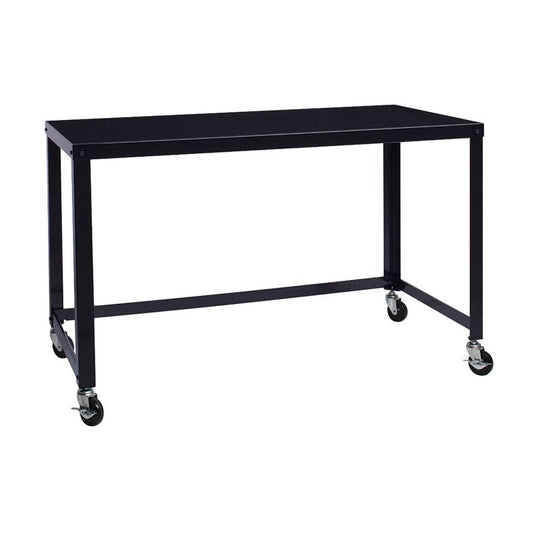 Space Solutions Mobile Desk Steel Black: Sturdy Metal Frame, No Storage, Adult Assembly Required : Target