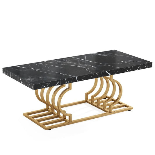 Tribesigns Modern Rectangular Coffee Table Black & Gold : Target