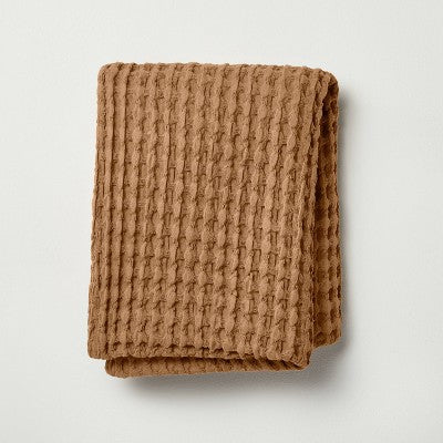 Waffle Body Pillow Cover Warm Brown - Casaluna