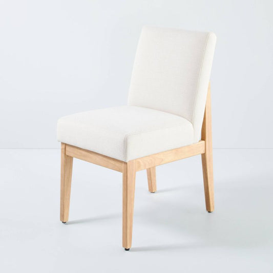 Upholstered Natural Wood Slipper Dining Chair Natural/cream - Hearth & Hand™ With Magnolia: Rubberwood Frame, Foam Cushion : Target