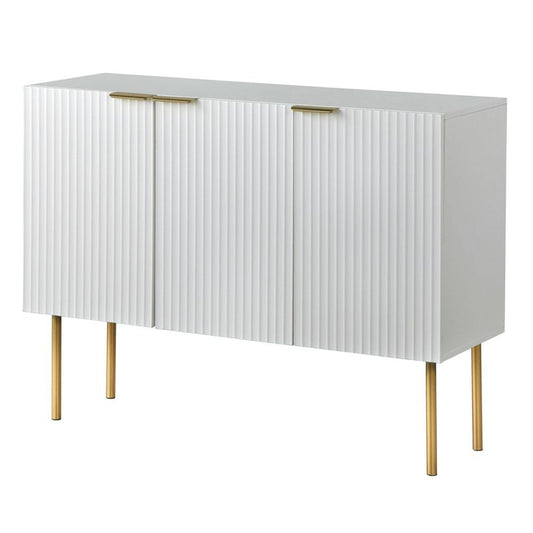 Russo Channel Front Sideboard White - Lifestorey: Luxury Glam Style, Painted Mdf, Adjustable Shelves : Target