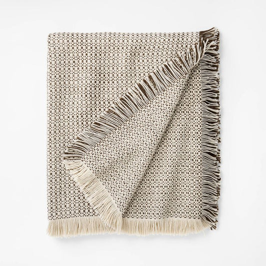 Woven Textural Throw Brown / Cream - Threshold™ Designed With Studio Mcgee : Target