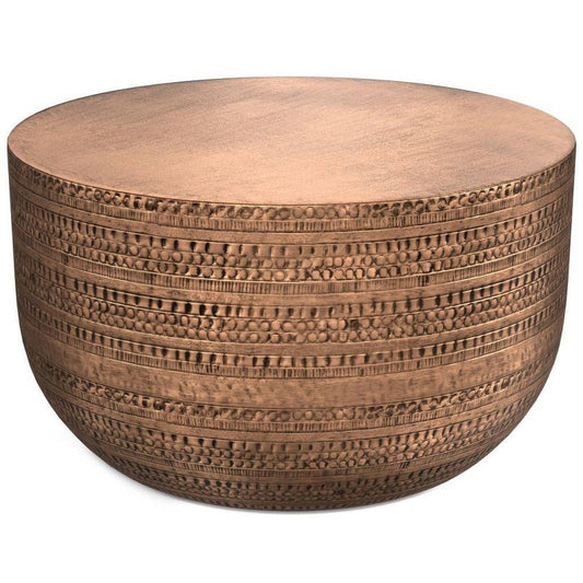 Wyndenhall Jean Metal Coffee Table Antique Copper: Bohemian Style, No Assembly, Stain-resistant Surface : Target